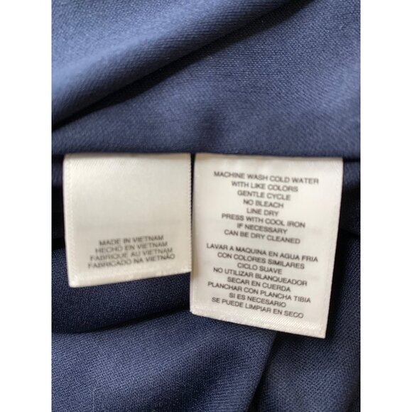 NWT Rachel Roy Navy XS Halter Dress Pleat High Neck Rear Slit Fully Lined 10015 - Picture 5 of 12